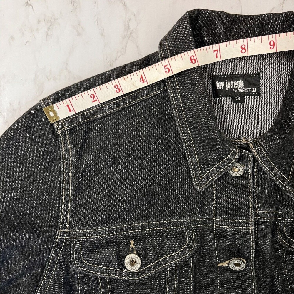 For Joseph for Nordstrom Jean Jacket Womens Small Black Denim 100% Cotton USA - Picture 12 of 16